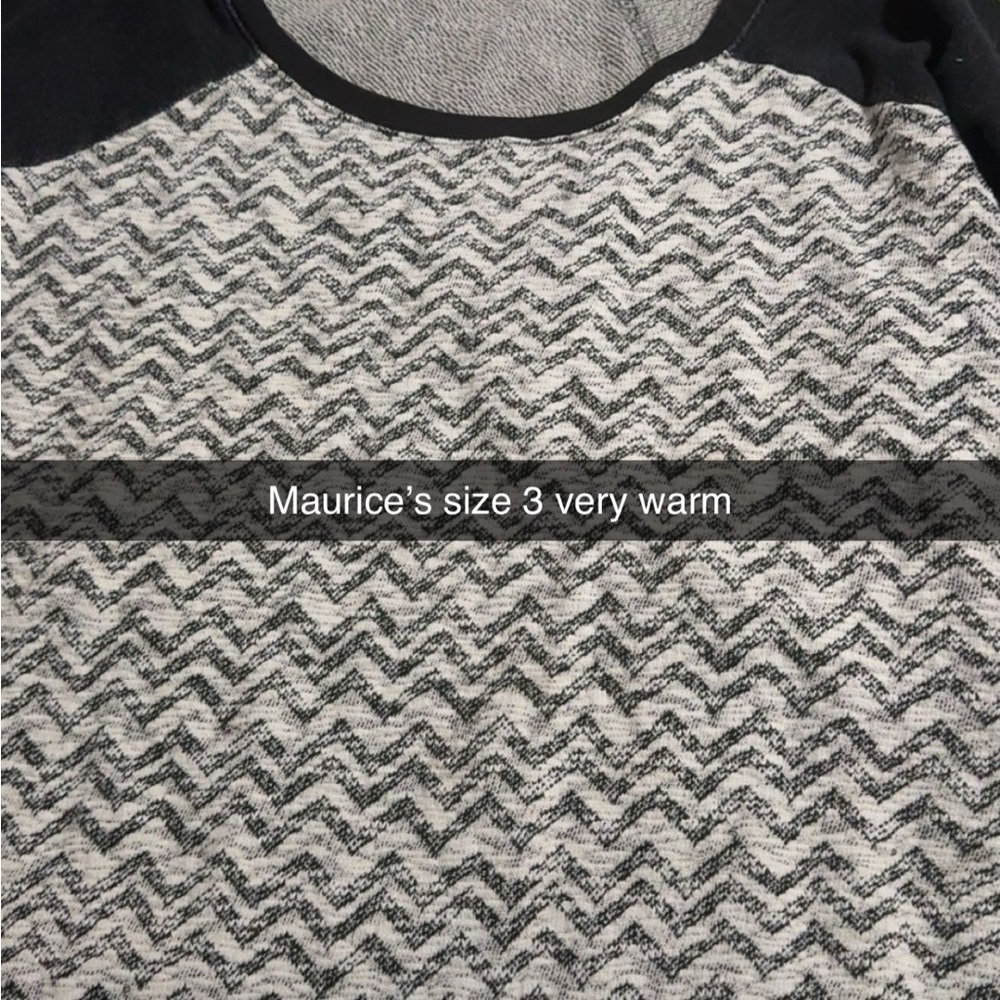 Maurices Black and White Chevron Sweatshirt